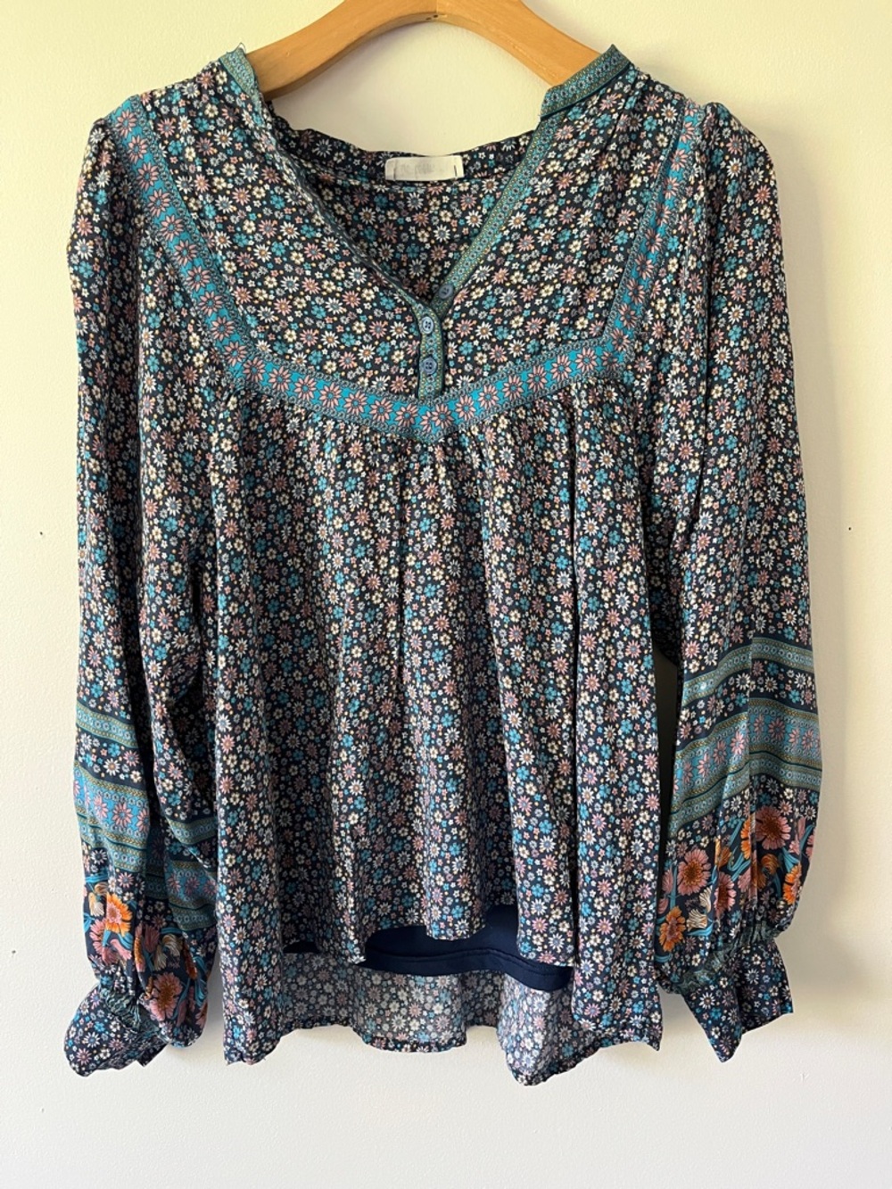 IN BLOOM Boho Floral Print Women's Top, Boho, Light weight material Cottage core
